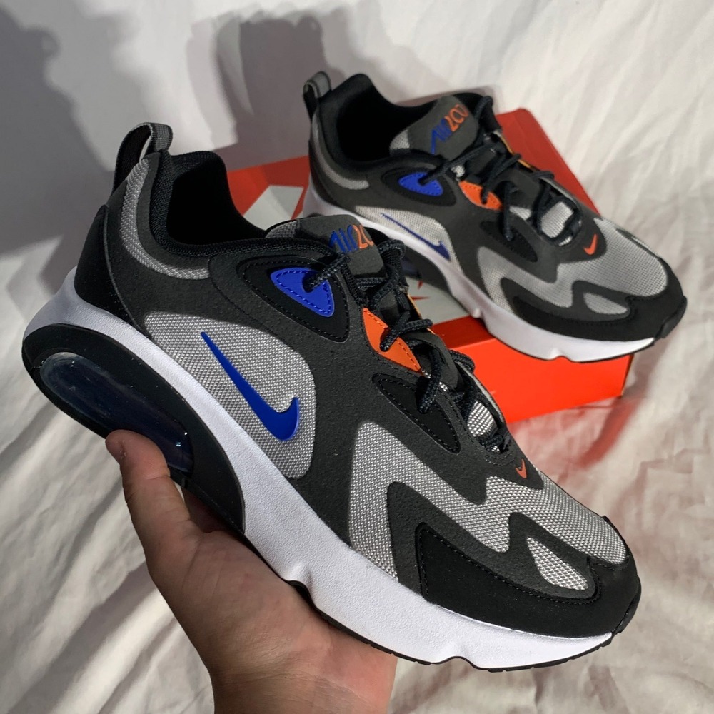 NEW Nike Air Max 200 Grey Black Blue Mens Shoes Size 8